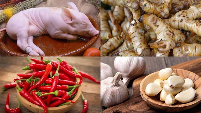 Ingredients for 2 methods of making grilled pork