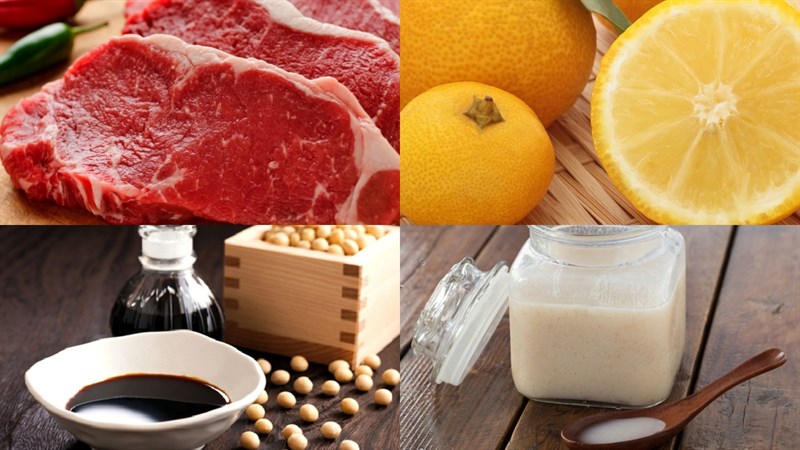 Ingredients for Japanese-style beef steak rice
