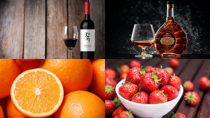 Ingredients for fruit cocktail sangria