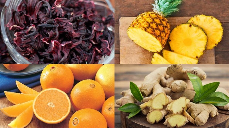 Ingredients for the dish 3 ways to brew red artichoke flower tea (hibiscus)