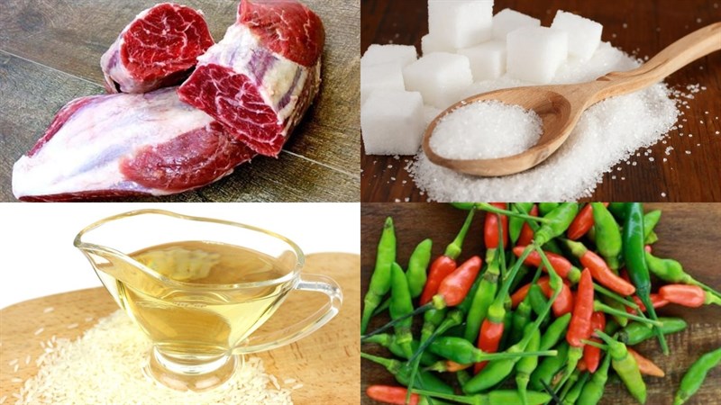 Ingredients for sweet and sour pickled beef brisket