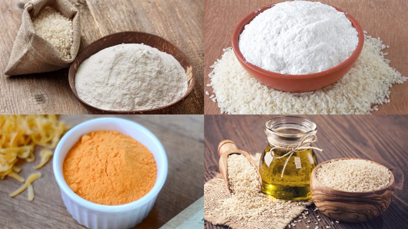 Ingredients for cheese-flavored rice cakes