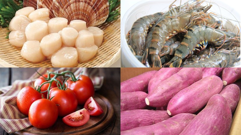 Ingredients for 2 ways to cook scallop soup