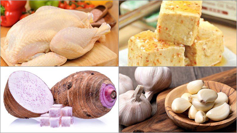 Ingredients for the dish how to make chicken cooked with fermented tofu
