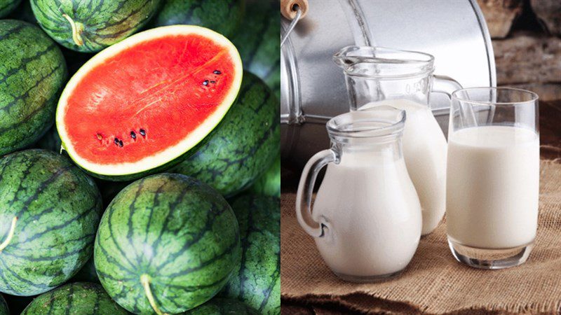 Ingredients for watermelon milk dish