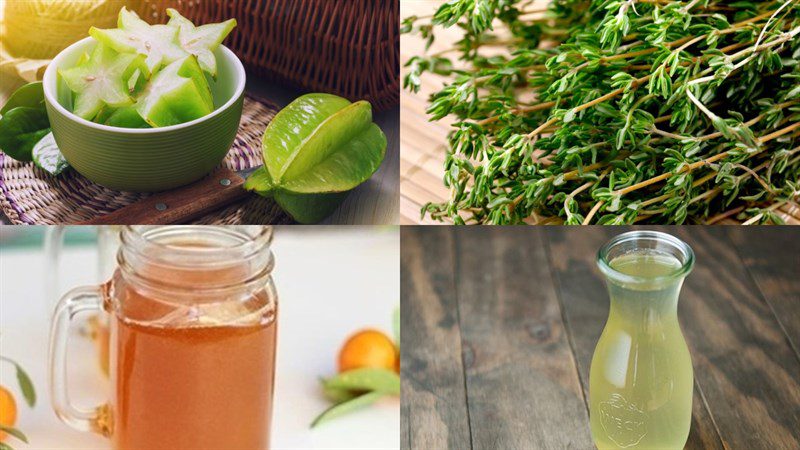 Ingredients for 2 ways to make starfruit juice