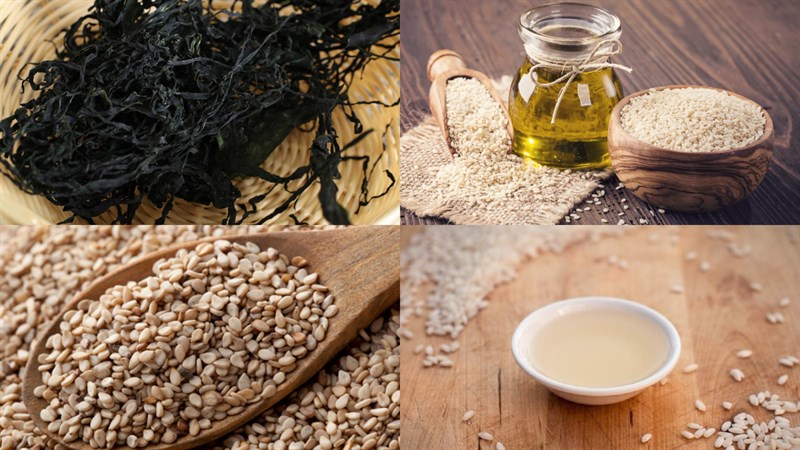 Ingredients for sesame oil seaweed salad