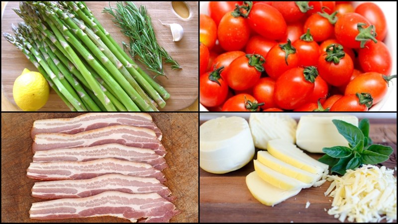 Ingredients for grilled garlic asparagus and grilled cheese asparagus