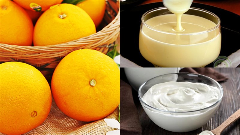 Ingredients for orange ice cream dish