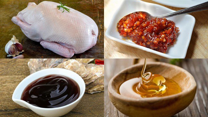 Ingredients for satay grilled duck dish