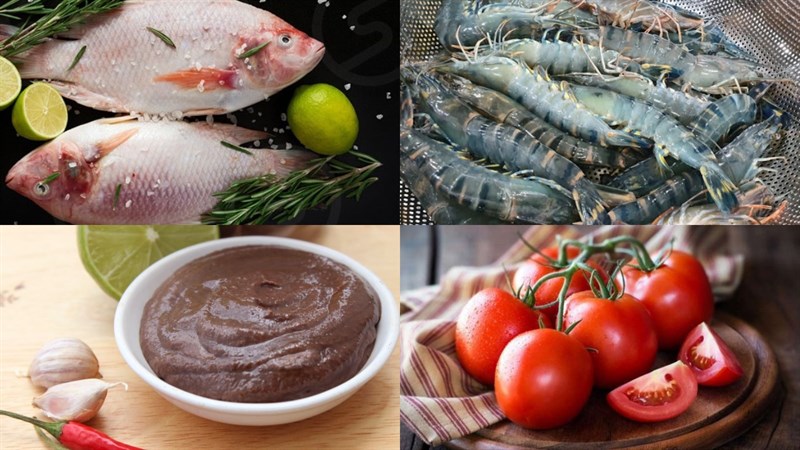 Ingredients for Shrimp Paste Hot Pot