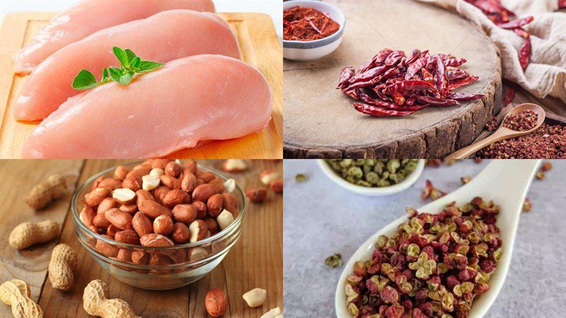 Ingredients for Kung Pao chicken