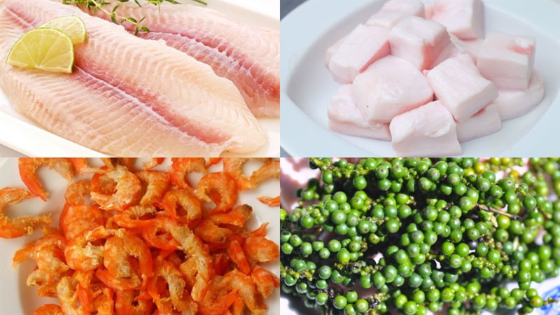 Ingredients for braised snakehead fish