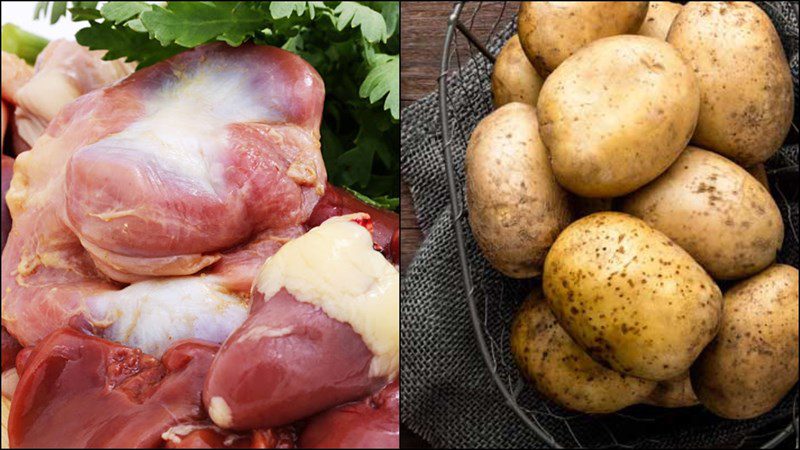 Ingredients for Stir-Fried Potatoes with Chicken Gizzards, Stir-Fried Potatoes with Chicken Breast