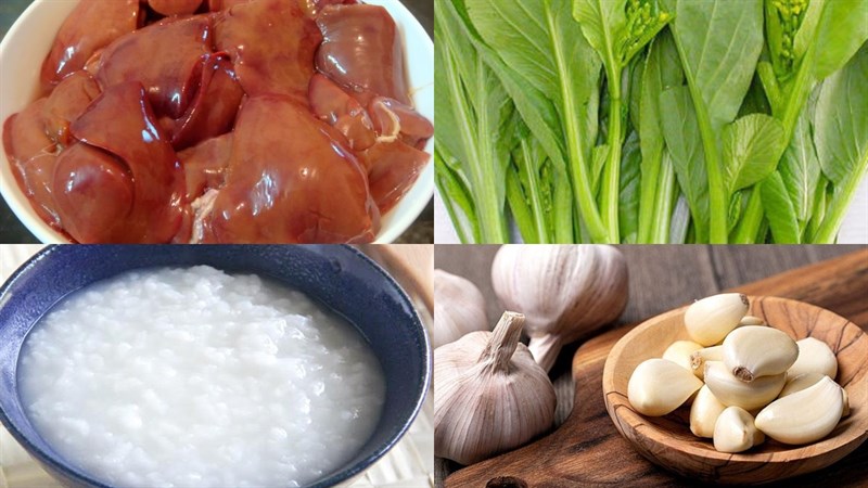 Ingredients for the dish 2 ways to cook chicken liver congee