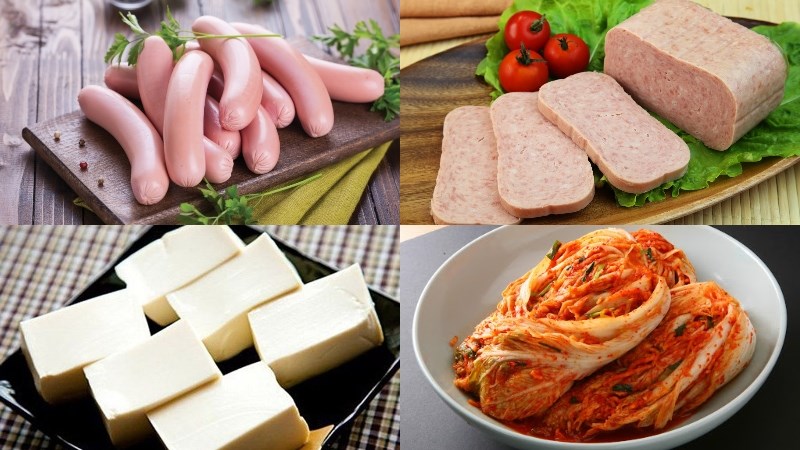 Ingredients for Kimchi Sausage Hot Pot