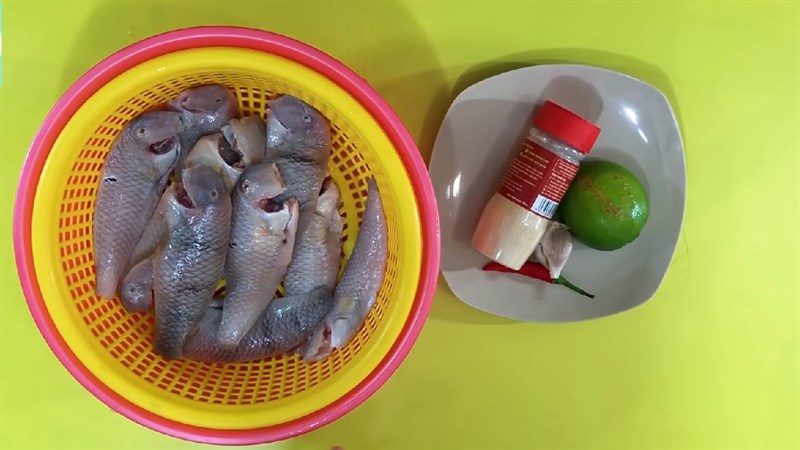 Ingredients for crispy fried fish and fried fish with lemongrass and chili