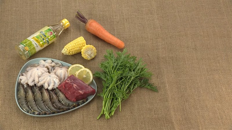 Ingredients for octopus hot pot