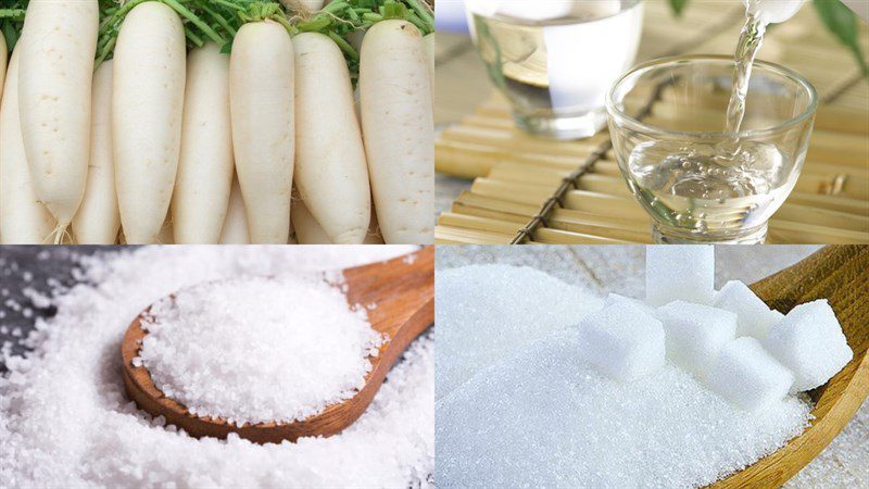 Ingredients for sweet and sour pickled radish