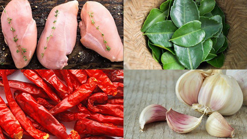 Ingredients for dried chicken dish using an oven