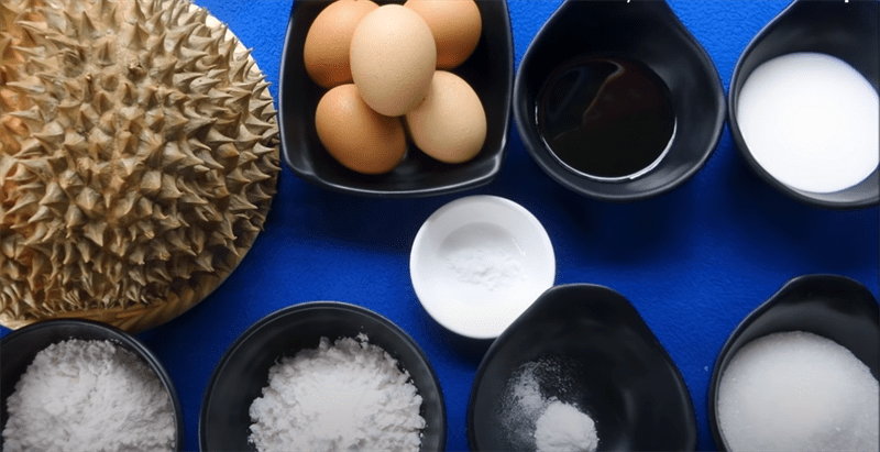 Ingredients for durian sponge cake