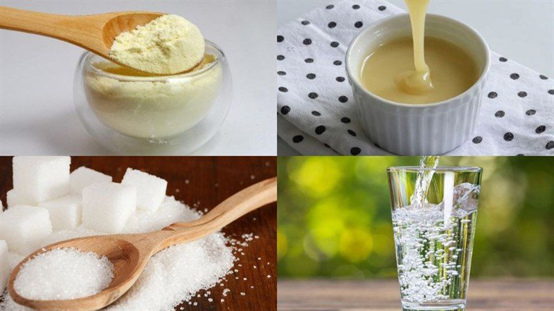 Ingredients for sweetened condensed milk jelly dish