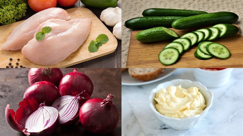 Ingredients for the dish 3 chicken sandwiches