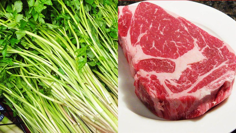 Ingredients needed for stir-fried water celery and beef