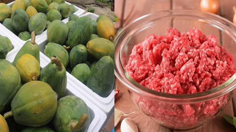 Ingredients for the dish 3 ways to cook papaya soup