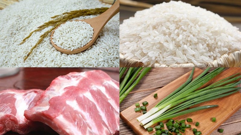 Ingredients for Taiwanese pork rib porridge