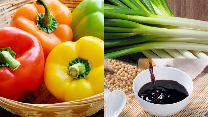 Ingredients for stir-fried bell pepper dish