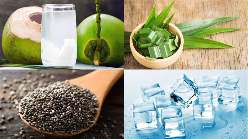 Ingredients for coconut chia seed drink