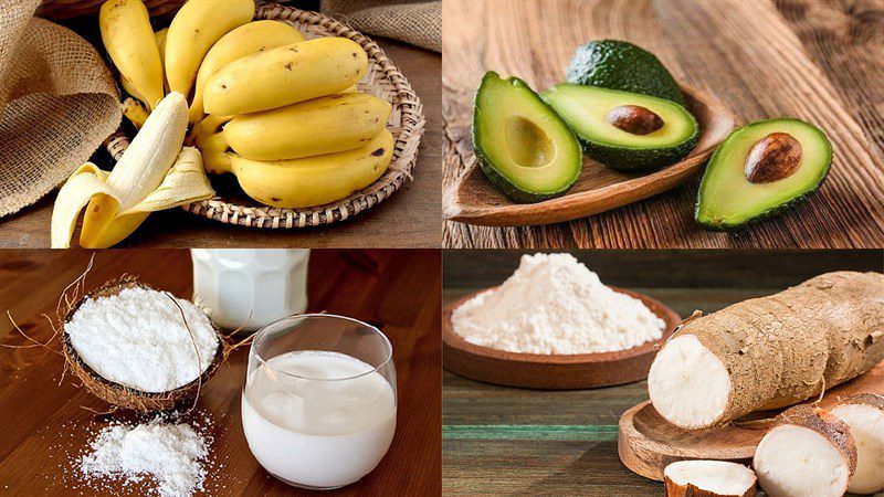 Ingredients for fruit banana ice cream