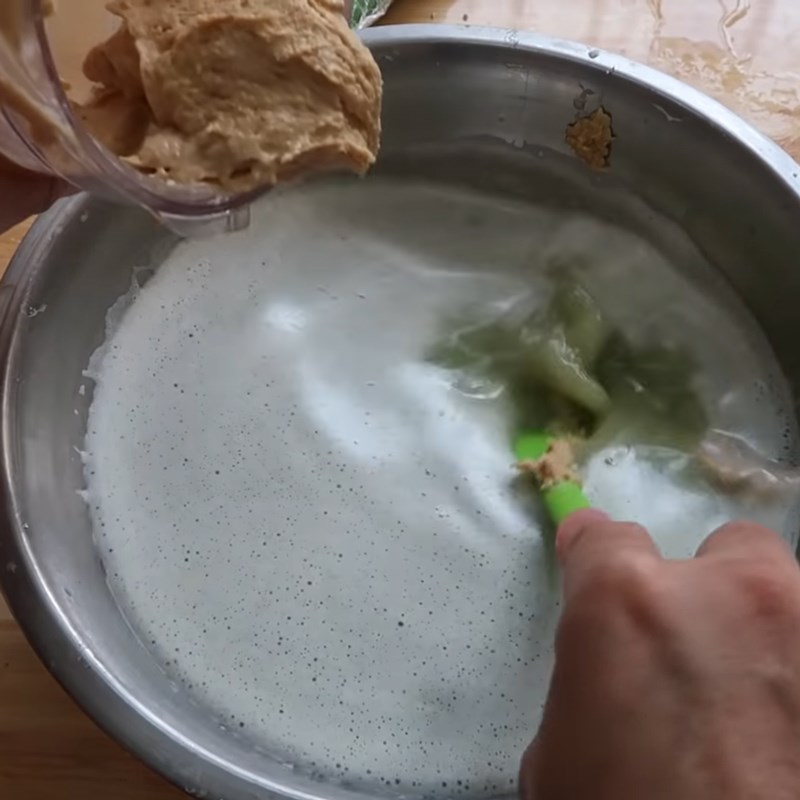 Step 2 Complete the milk mixture Mung bean milk with pandan jelly
