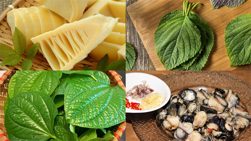 Ingredients for stir-fried apple snails and stir-fried bamboo shoots