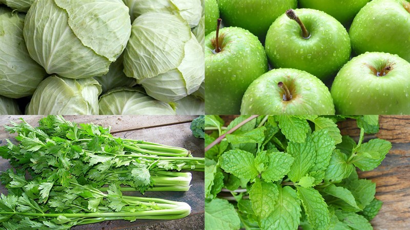 Ingredients for cabbage juice