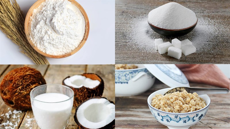 Ingredients for steamed rice cakes from fermented sticky rice