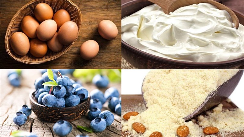 Ingredients for blueberry mousse cake