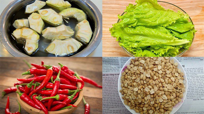 Ingredients for young jackfruit salad