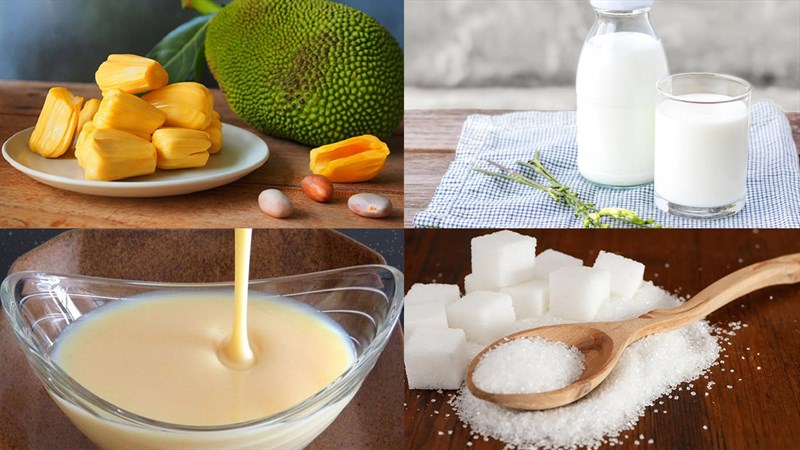 Ingredients for jackfruit smoothie ice cream