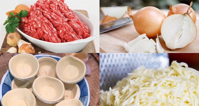 Ingredients for savory tart using air fryer