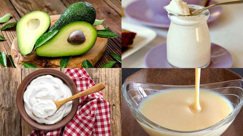 Ingredients for yogurt avocado ice cream