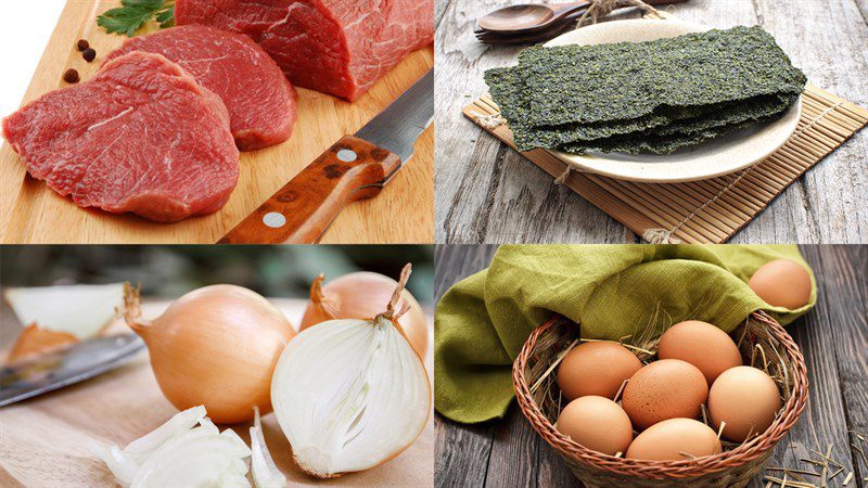Ingredients for pork meat roll dish