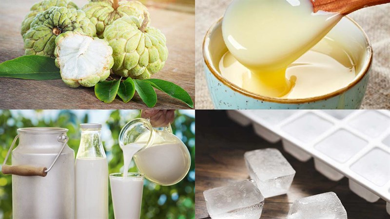 Ingredients for custard apple smoothie, custard apple smoothie with peanuts, custard apple smoothie with oats