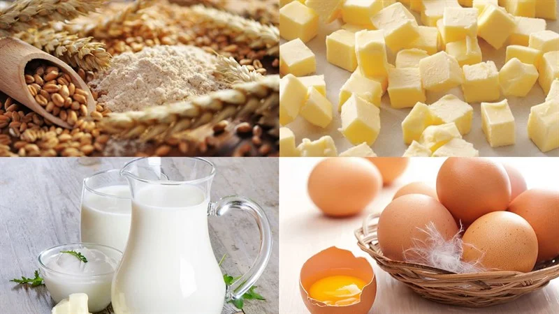 Ingredients for Taiwanese sponge cake made in a rice cooker