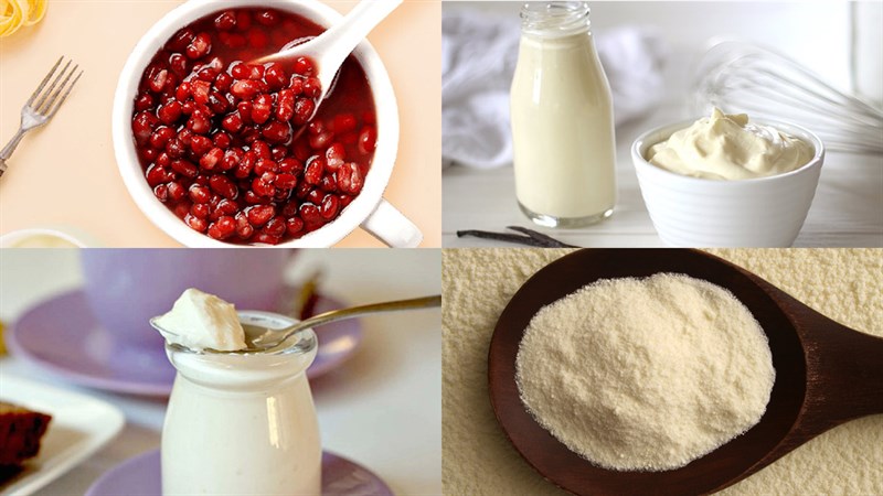 Ingredients for red bean yogurt dish