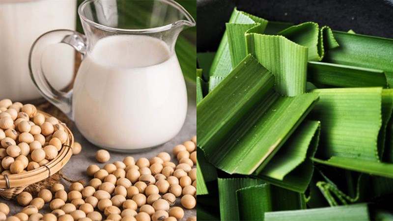 Ingredients for pandan leaf soybean milk dish