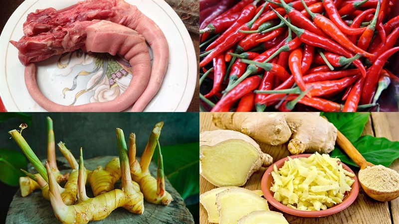 Ingredients for Fried Pig Tail with Dipping Sauce, fish sauce, and crispy frying