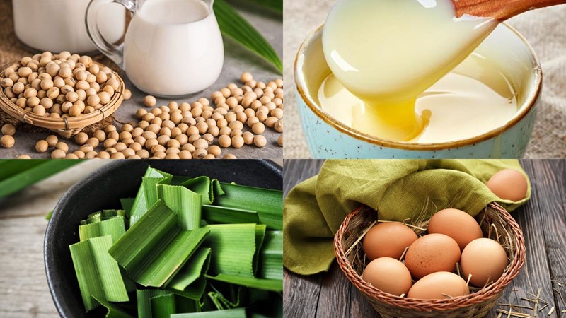 Ingredients for chicken egg soy milk