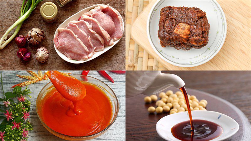 Ingredients for tamarind braised pork chop dish